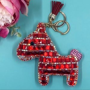 ✨ Ruby Red✨Lucky Bling Horse Keychain